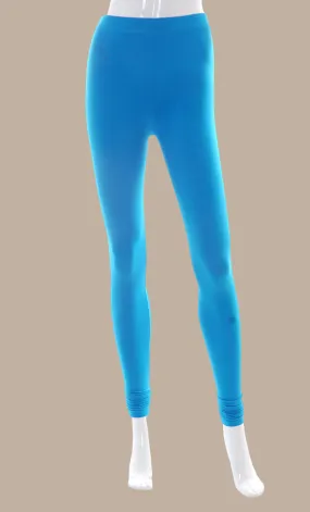 Turquoise Cotton Leggings