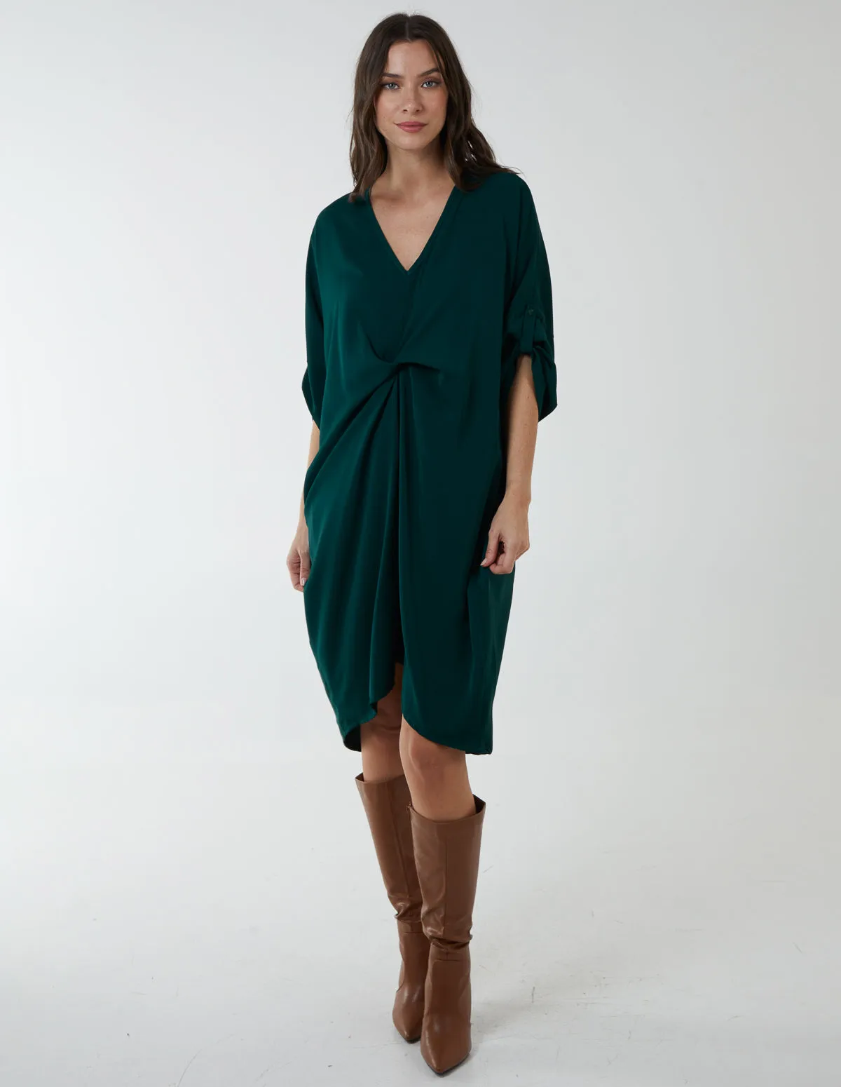 Twist Front Midi Dress