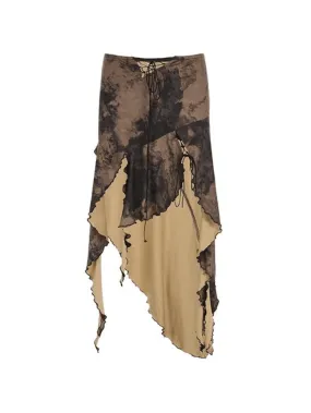 Uniwim Asymmetric Lace Up Maxi Skirt