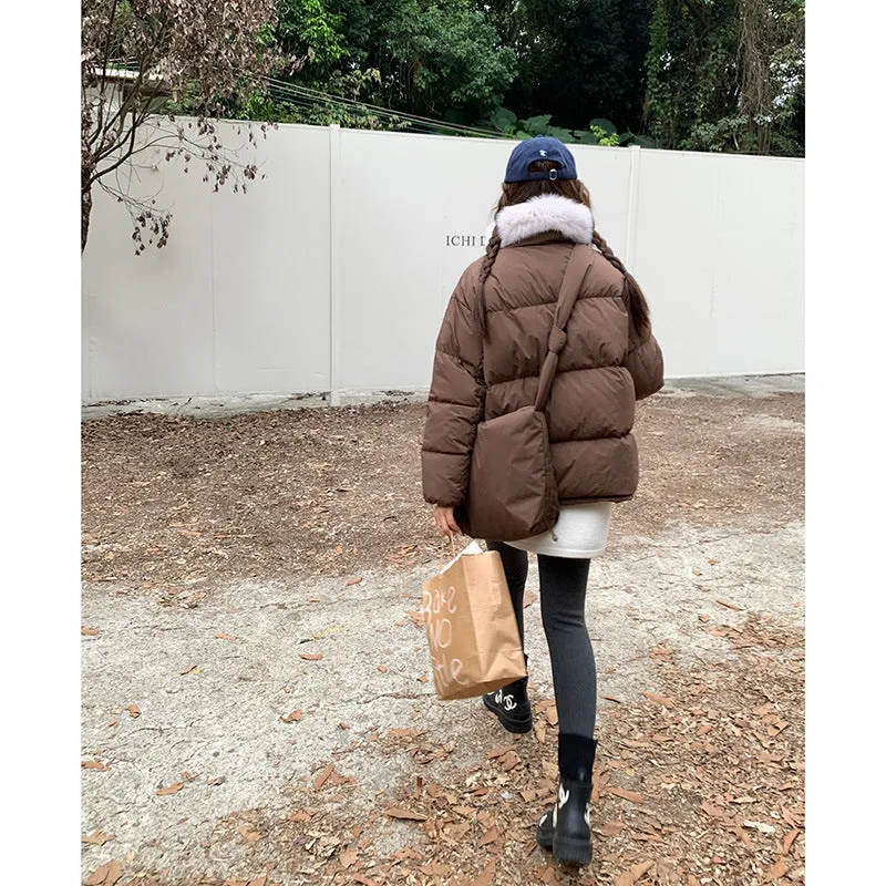 Uniwim cold weather outfits Korean Style Commuter Stand Collar Commuter down Jacket 2024 Winter with Bag Cotton Coat