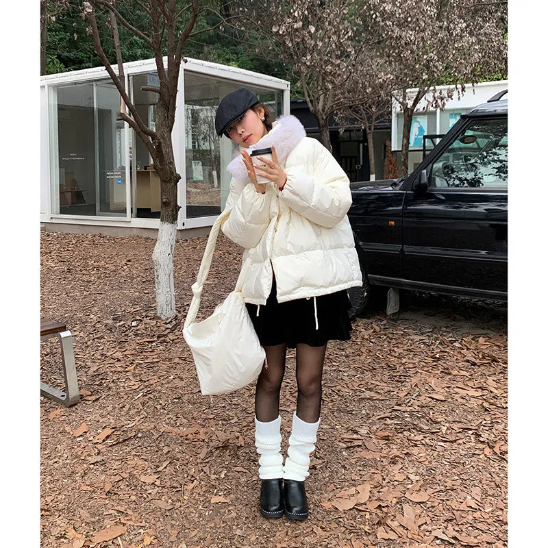 Uniwim cold weather outfits Korean Style Commuter Stand Collar Commuter down Jacket 2024 Winter with Bag Cotton Coat