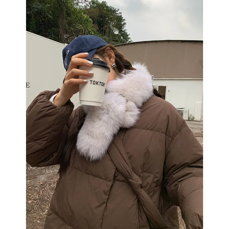 Uniwim cold weather outfits Korean Style Commuter Stand Collar Commuter down Jacket 2024 Winter with Bag Cotton Coat