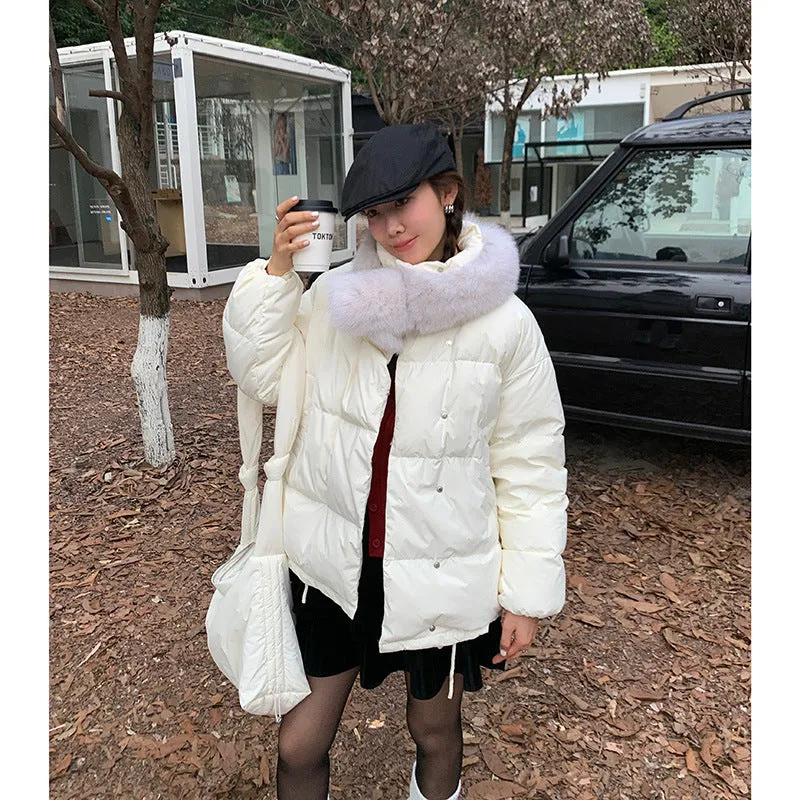 Uniwim cold weather outfits Korean Style Commuter Stand Collar Commuter down Jacket 2024 Winter with Bag Cotton Coat