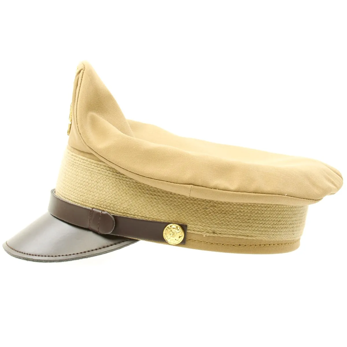 U.S. WWII Officer Visor Crusher Cap in Khaki