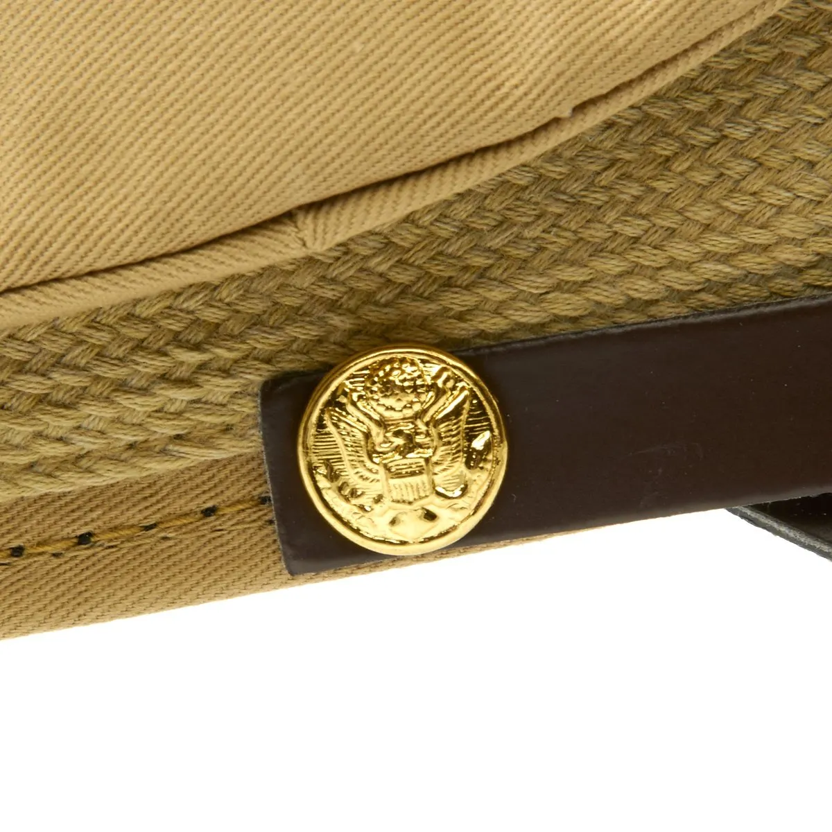 U.S. WWII Officer Visor Crusher Cap in Khaki