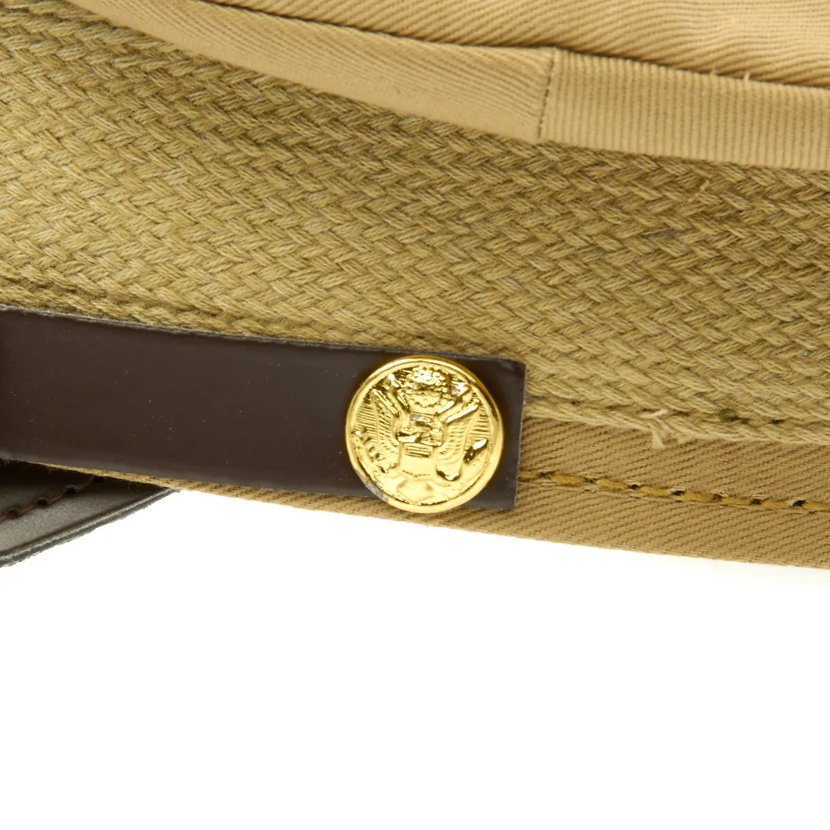 U.S. WWII Officer Visor Crusher Cap in Khaki