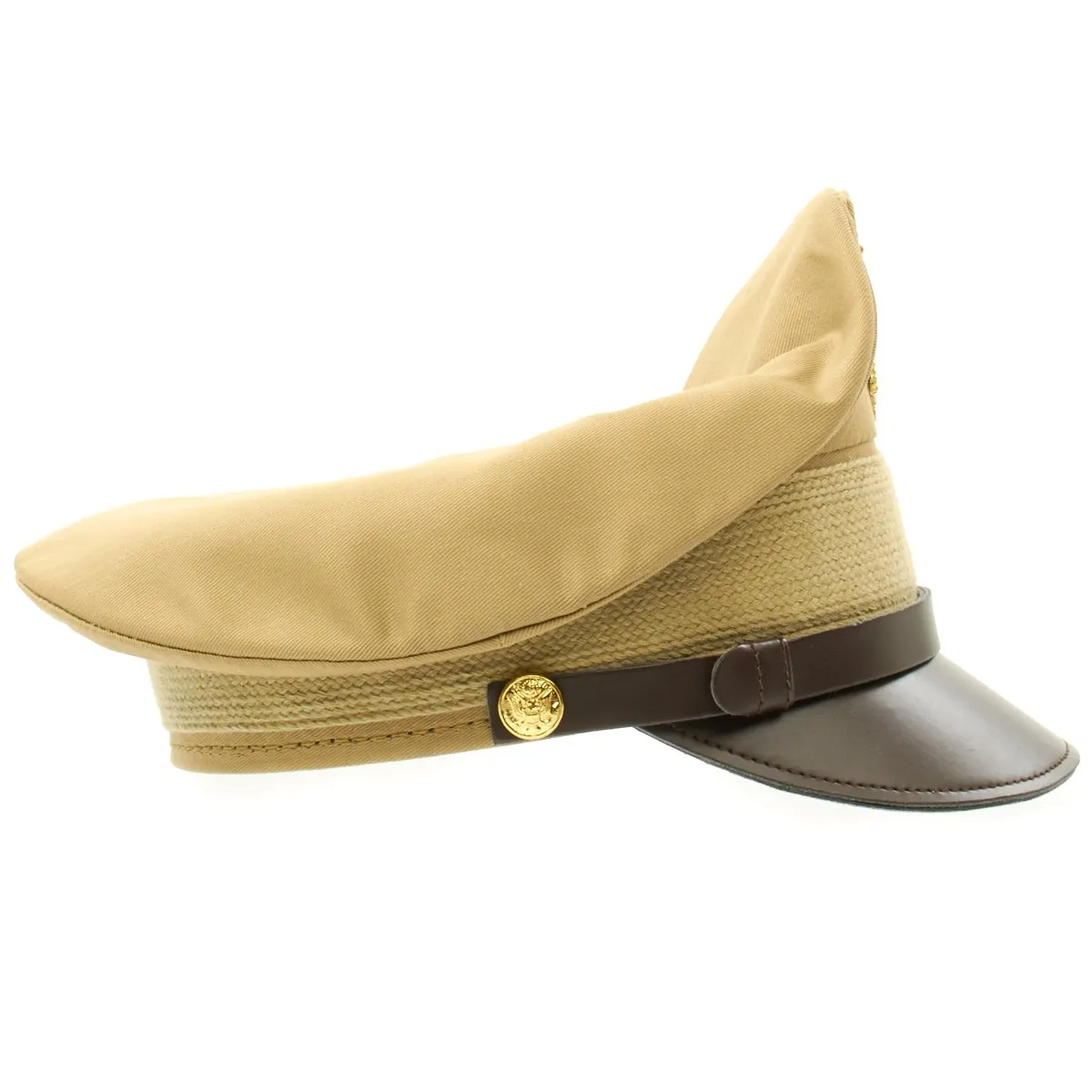 U.S. WWII Officer Visor Crusher Cap in Khaki