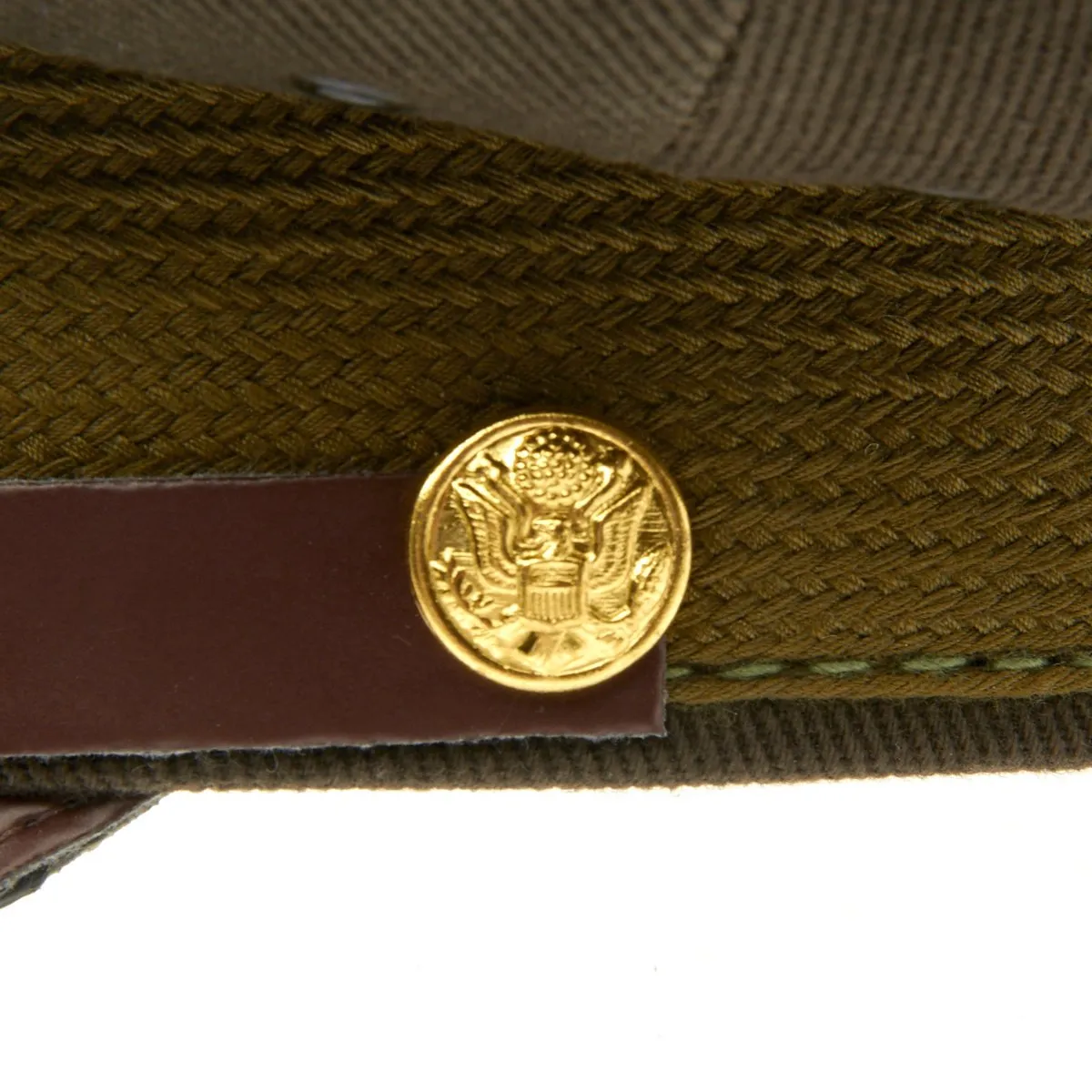 U.S. WWII Officer Visor Crusher Cap in Winter Issue OD Green