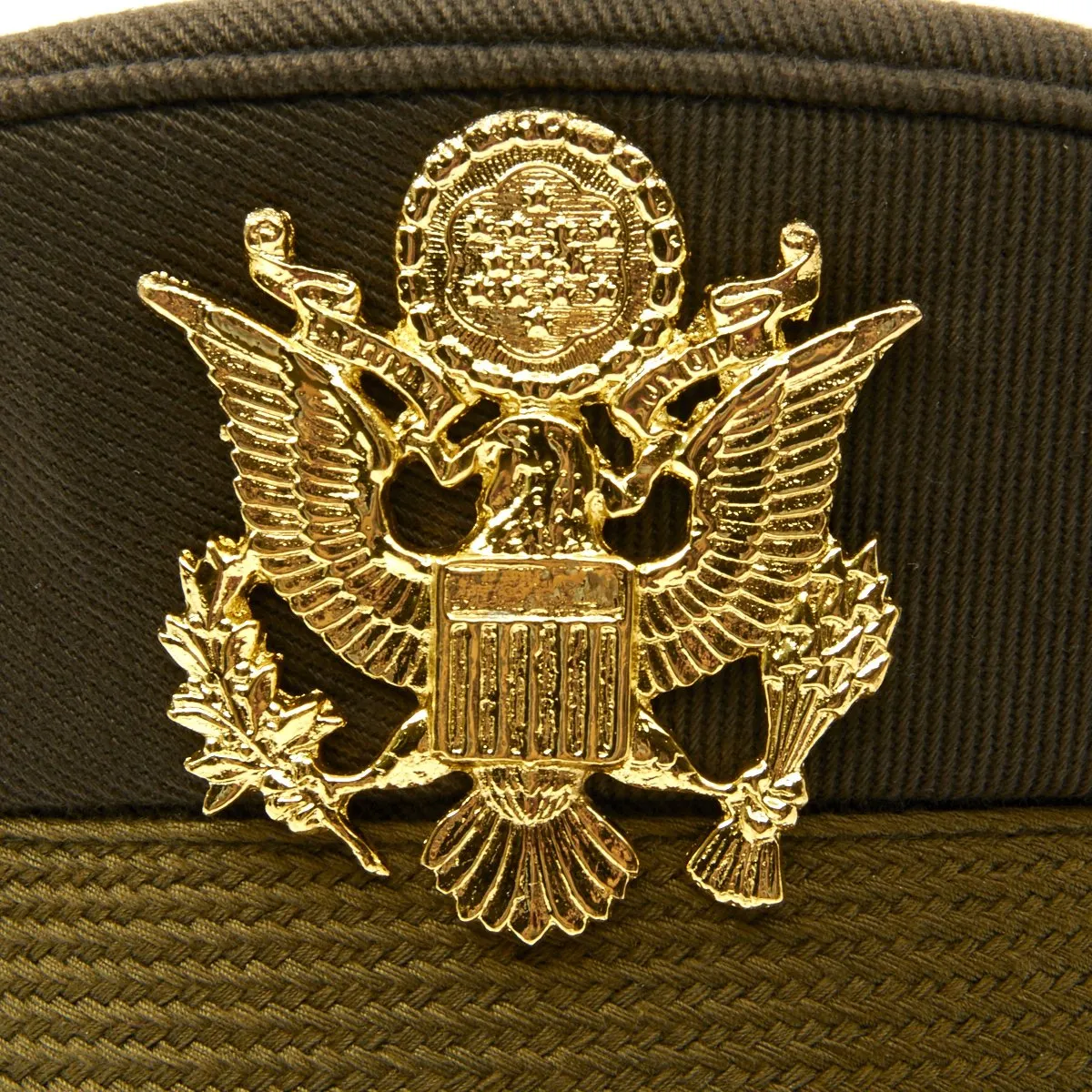 U.S. WWII Officer Visor Crusher Cap in Winter Issue OD Green