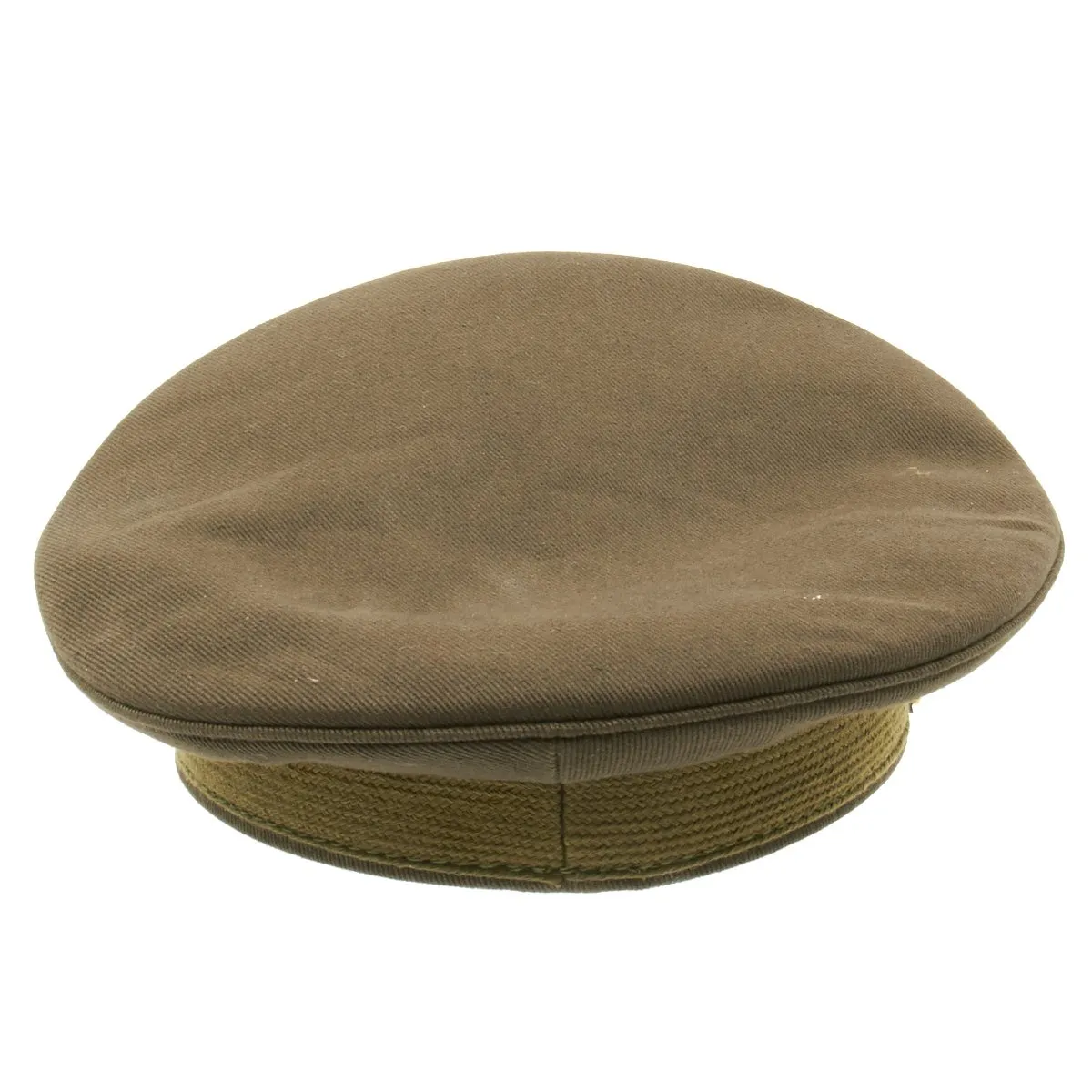 U.S. WWII Officer Visor Crusher Cap in Winter Issue OD Green