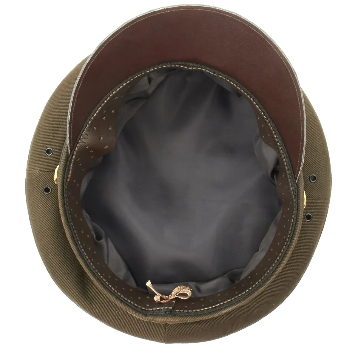 U.S. WWII Officer Visor Crusher Cap in Winter Issue OD Green