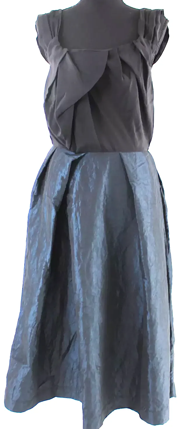 Vivienne Westwood UK. NEW W/TAGS Navy Moon Taffeta Black Blue Anglomania MidiDress