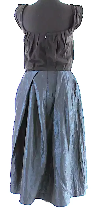 Vivienne Westwood UK. NEW W/TAGS Navy Moon Taffeta Black Blue Anglomania MidiDress