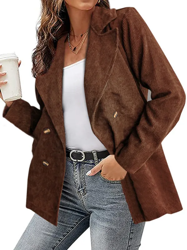 Wenkouban-Winter outfits ideas New style jacket solid color suit button coat