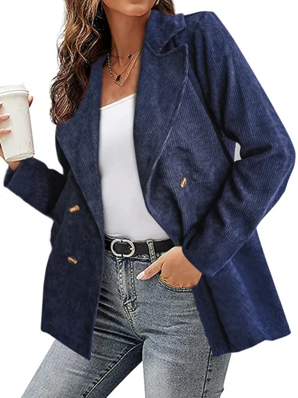 Wenkouban-Winter outfits ideas New style jacket solid color suit button coat