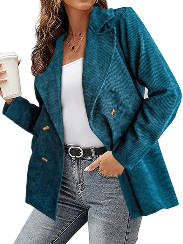 Wenkouban-Winter outfits ideas New style jacket solid color suit button coat