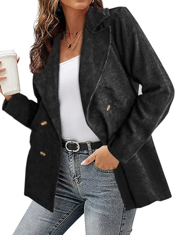 Wenkouban-Winter outfits ideas New style jacket solid color suit button coat