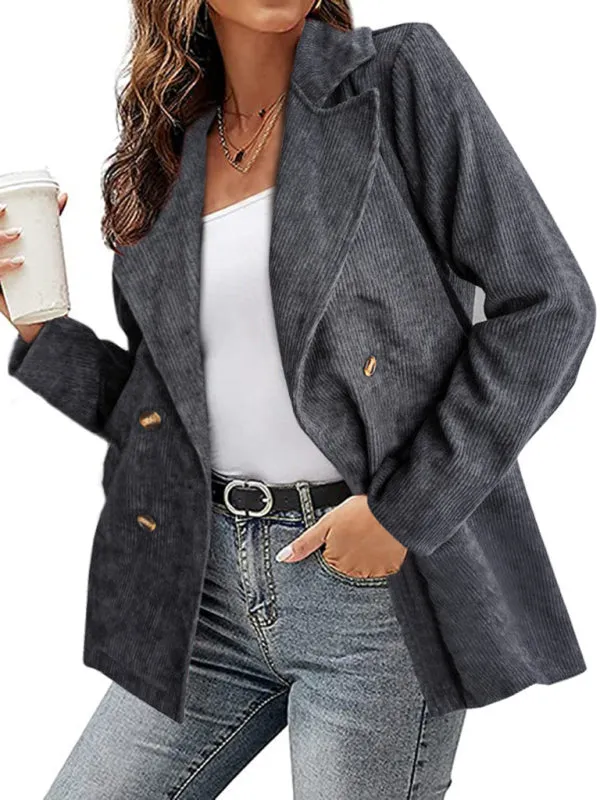 Wenkouban-Winter outfits ideas New style jacket solid color suit button coat