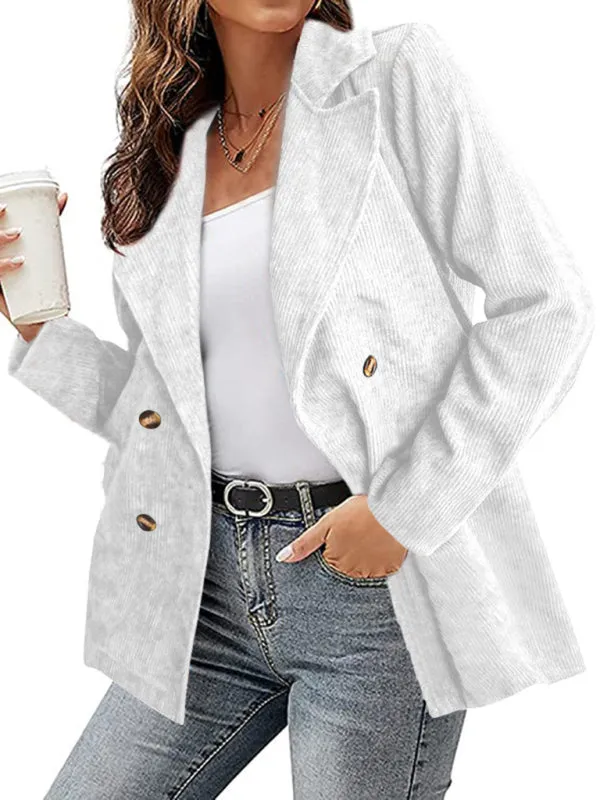 Wenkouban-Winter outfits ideas New style jacket solid color suit button coat