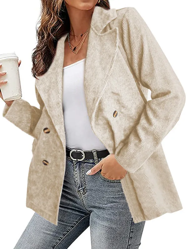 Wenkouban-Winter outfits ideas New style jacket solid color suit button coat