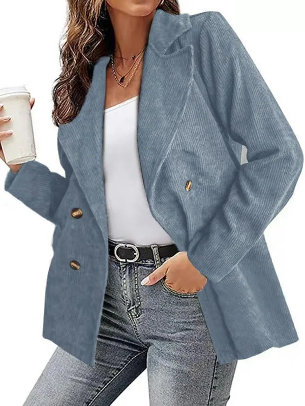 Wenkouban-Winter outfits ideas New style jacket solid color suit button coat