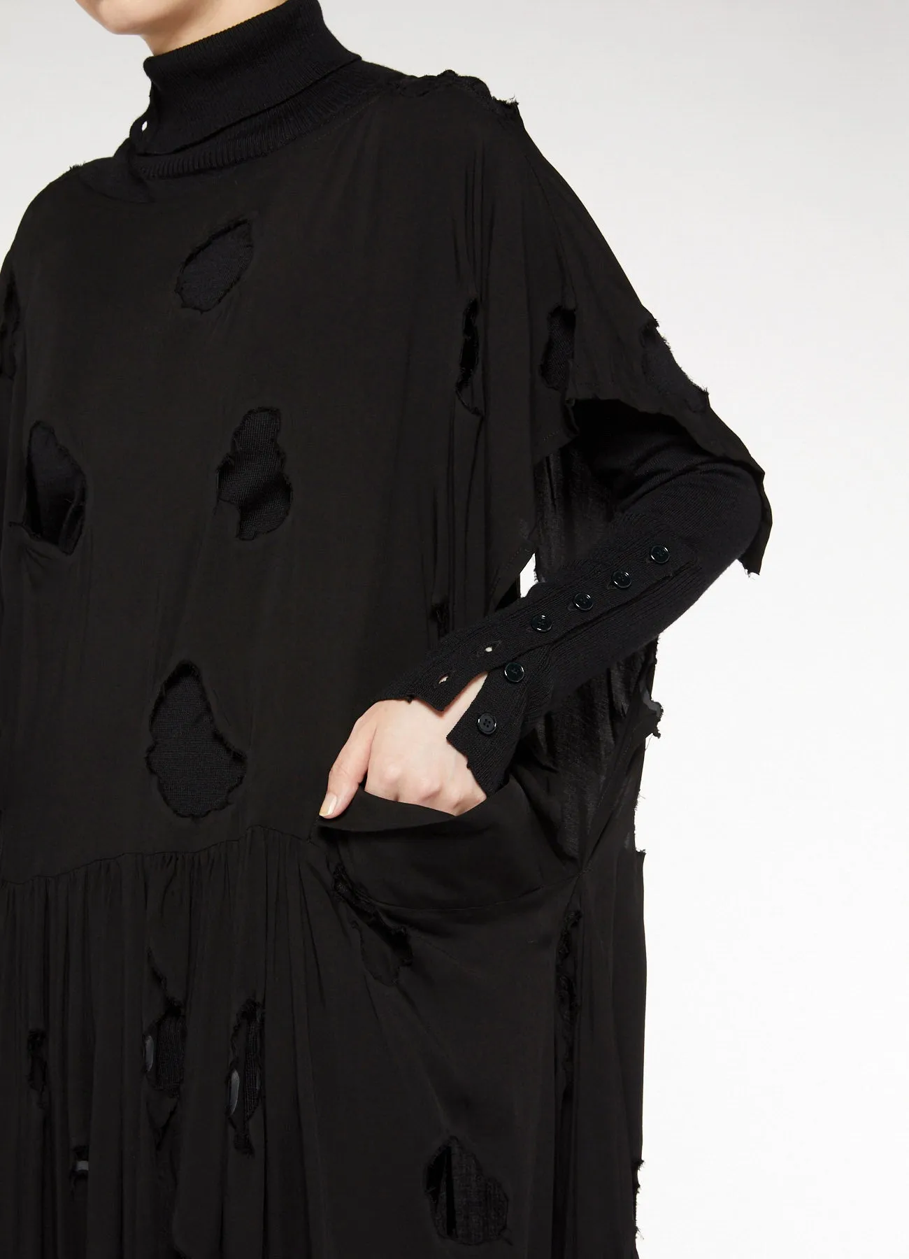Whole Twill Square Switch Dress