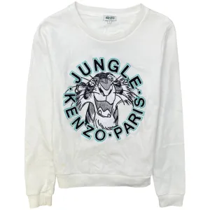 Women's Embroidered Tiger Jumper White Size S