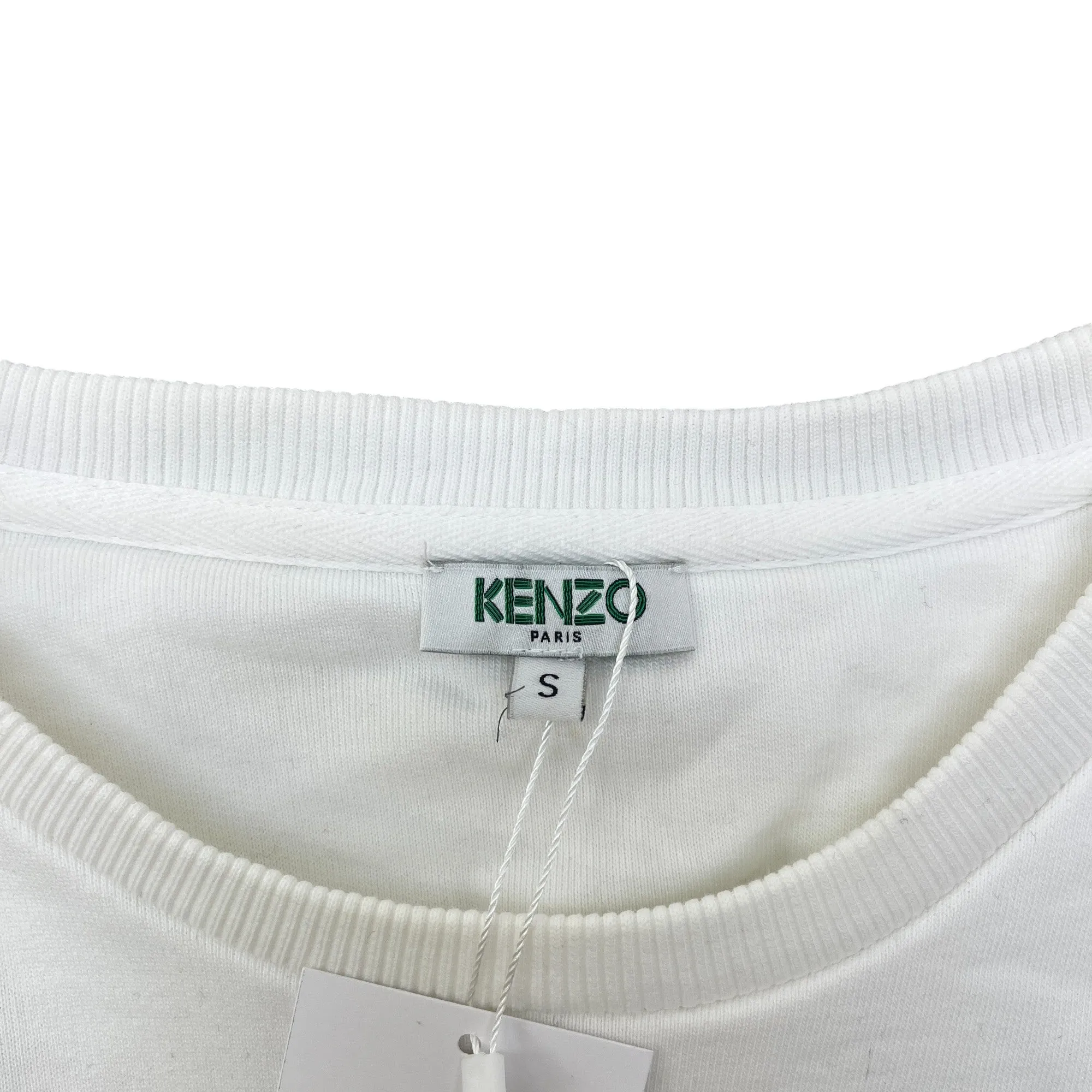 Women's Embroidered Tiger Jumper White Size S
