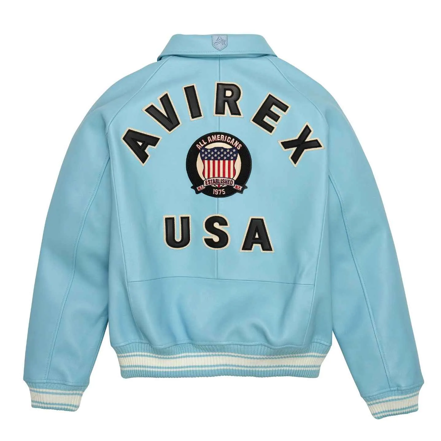 Womens Light Blue Avirex Leather Jacket