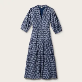 Women's Short Sleeve V-Neck Tiered Midi Dress