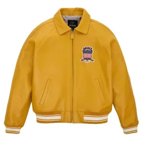 Womens Yellow Avirex Leather Jacket