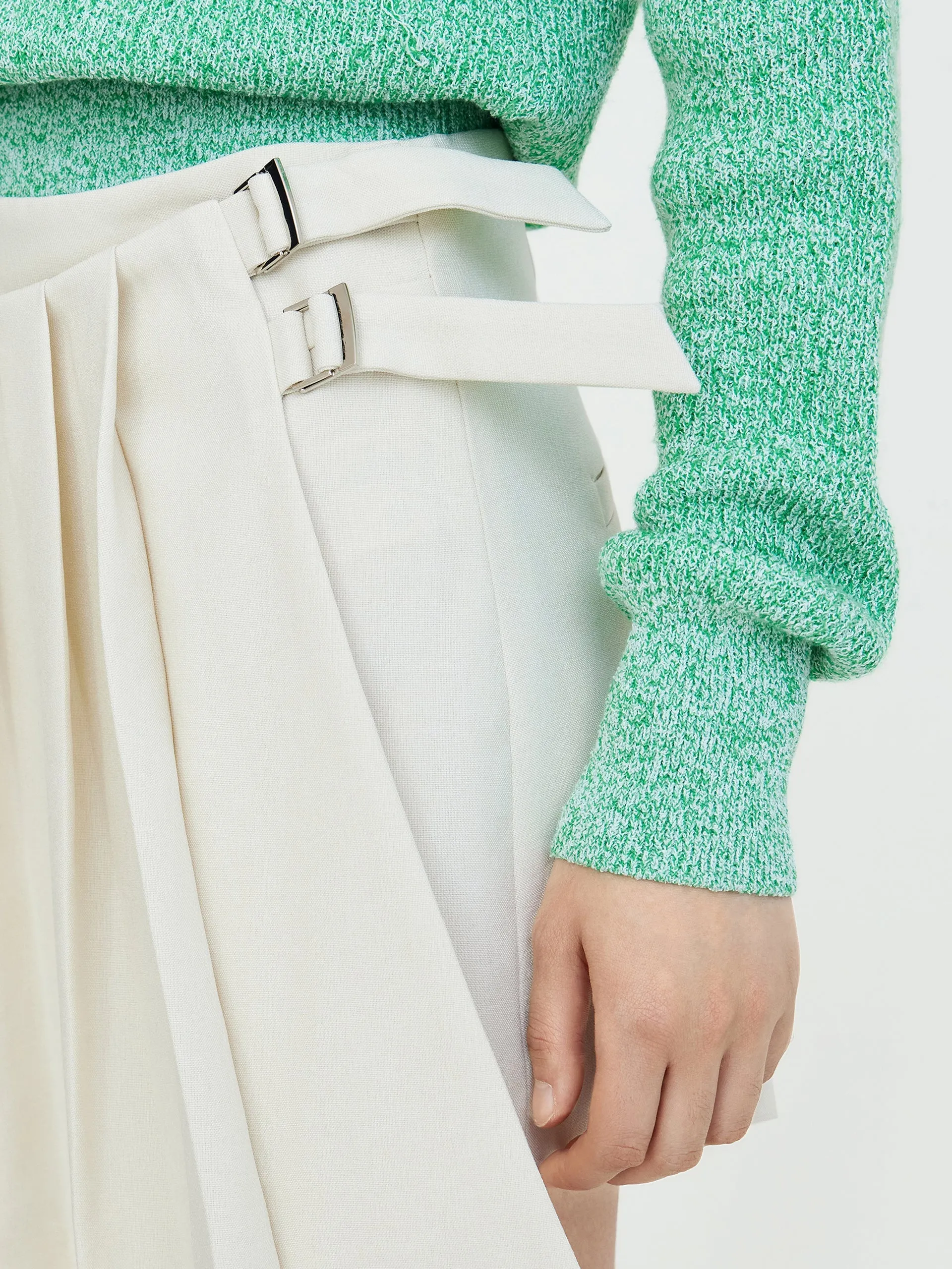 Wool Blend Chain Knot Pullover