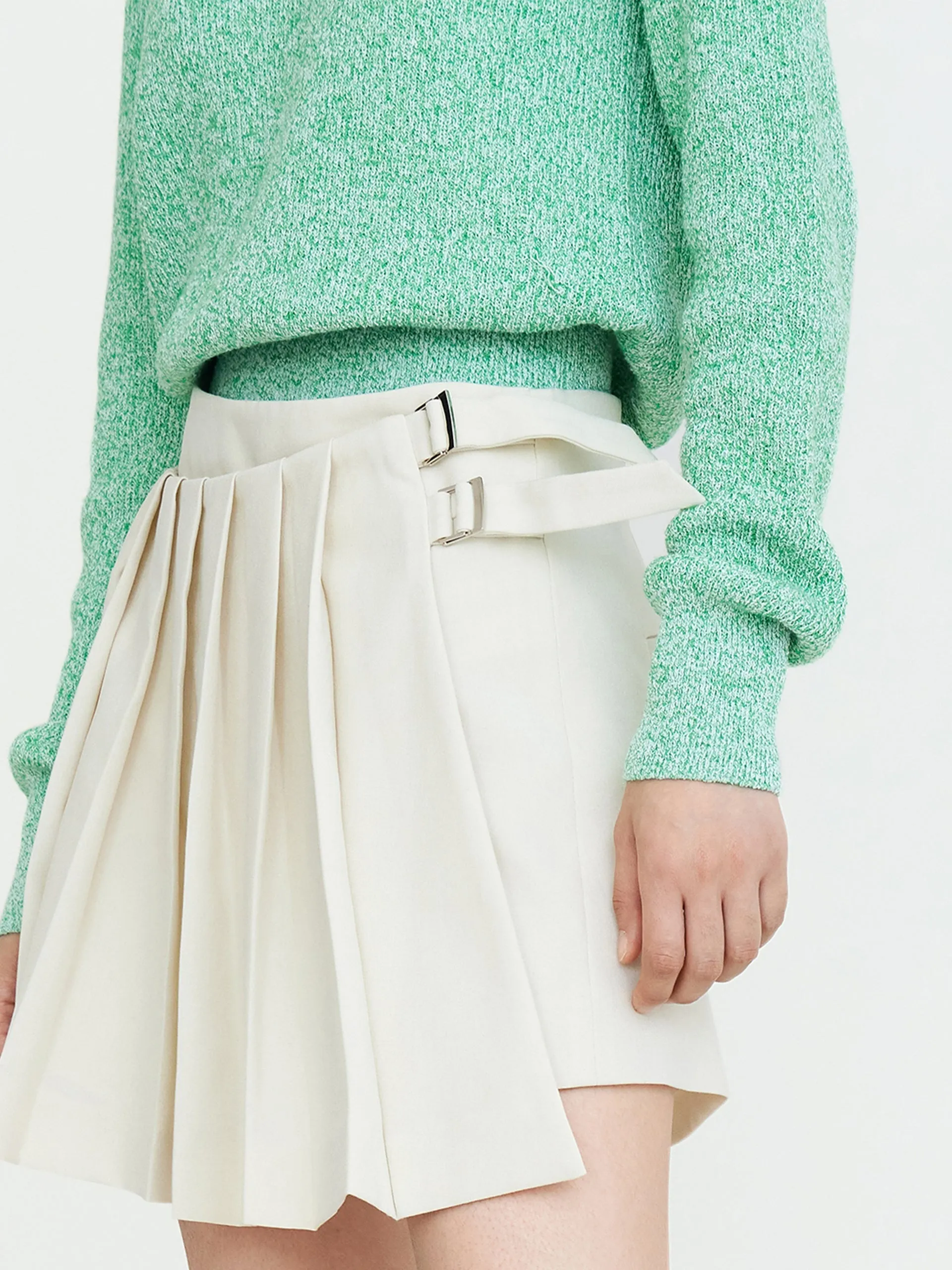 Wool Blend Chain Knot Pullover