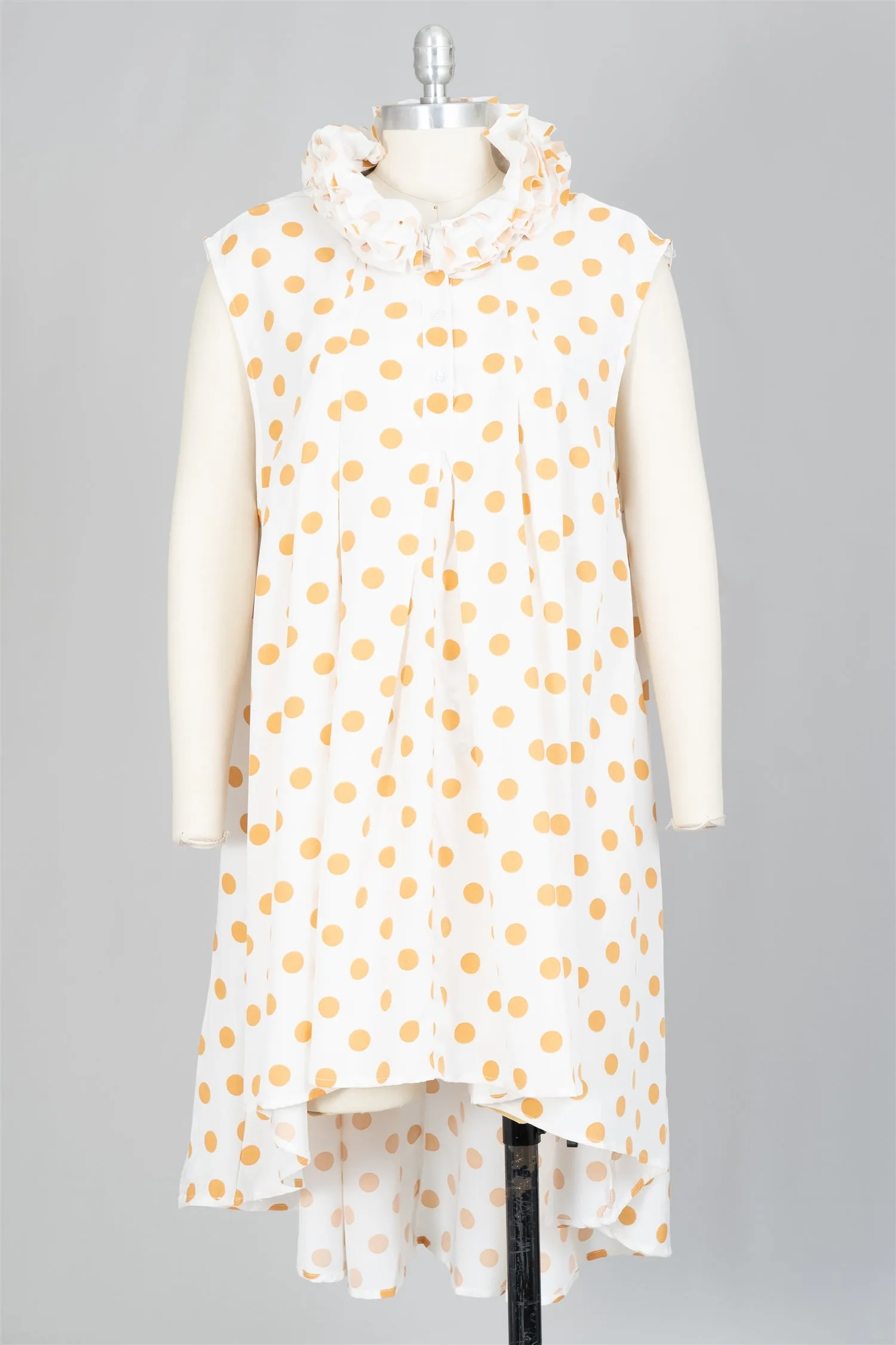 WoWo WS1241KG Ruffle Collar Sleeveless Tunic Top