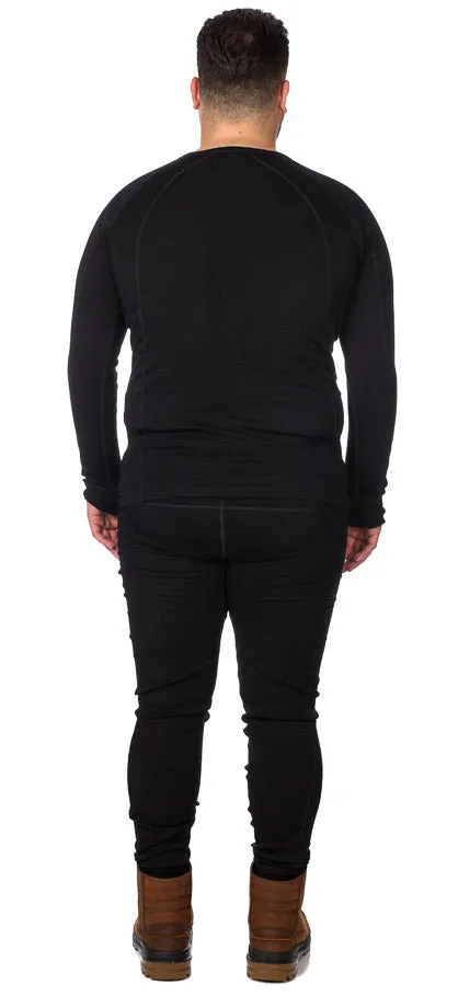 XTM Siberia Merino Wool Unisex Plus Size Thermal Top Black XL-7XL