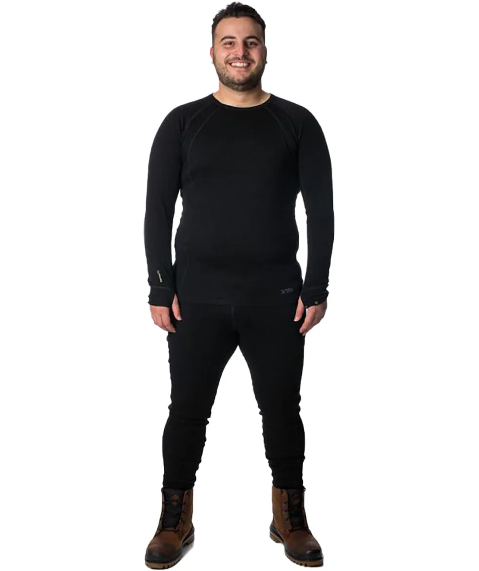 XTM Siberia Merino Wool Unisex Plus Size Thermal Top Black XL-7XL