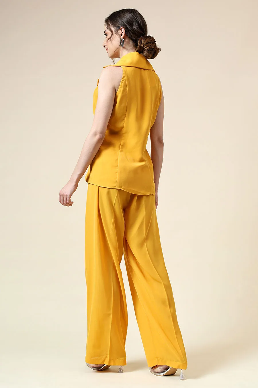 Yellow Floral Embellished Co-Ord Set