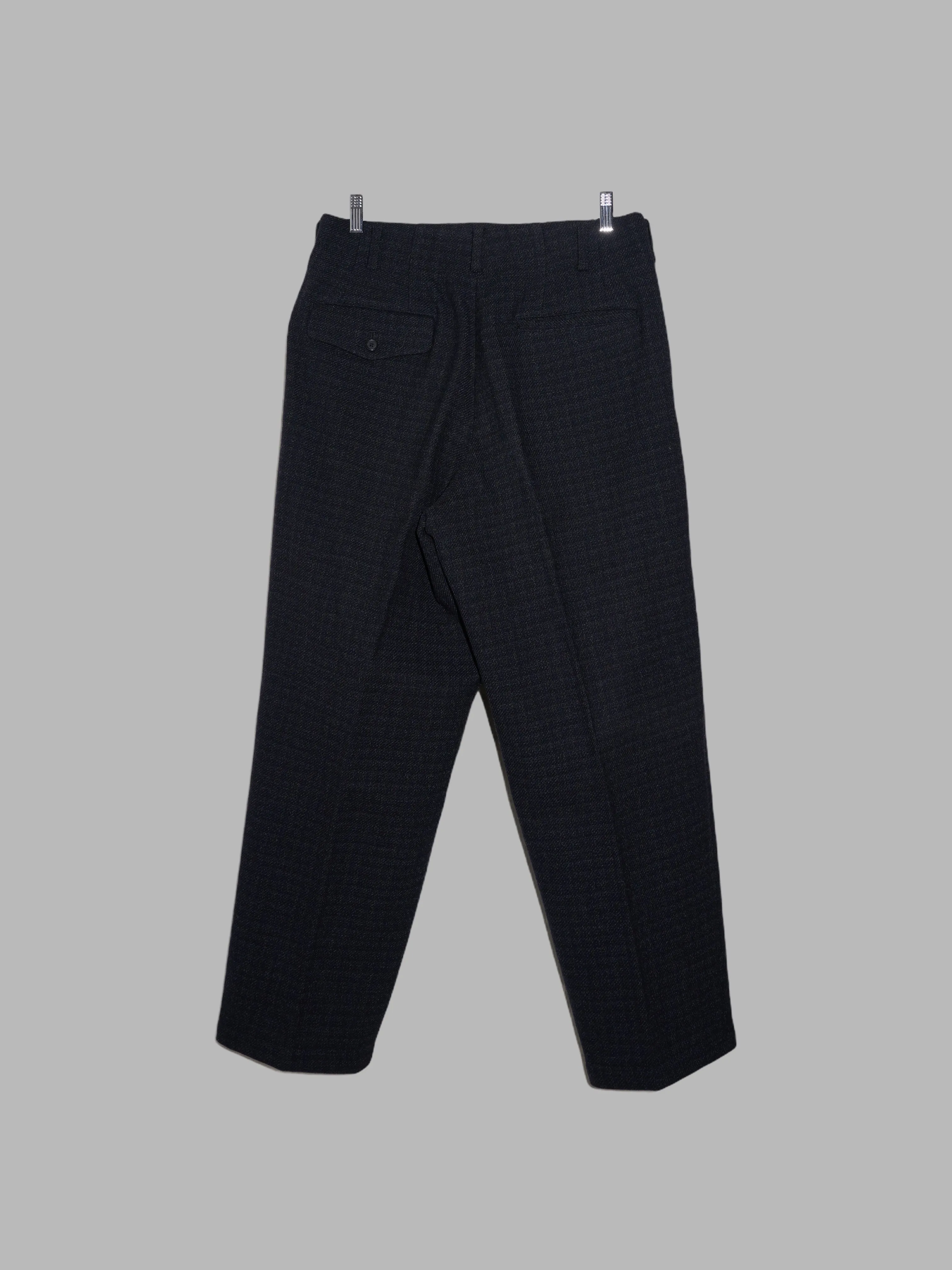 Y's for Men Yohji Yamamoto dark navy wool check coat and trouser suit - S M