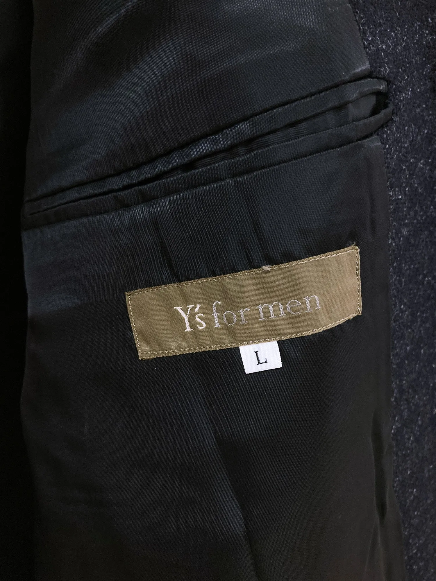 Y's for Men Yohji Yamamoto dark navy wool check coat and trouser suit - S M