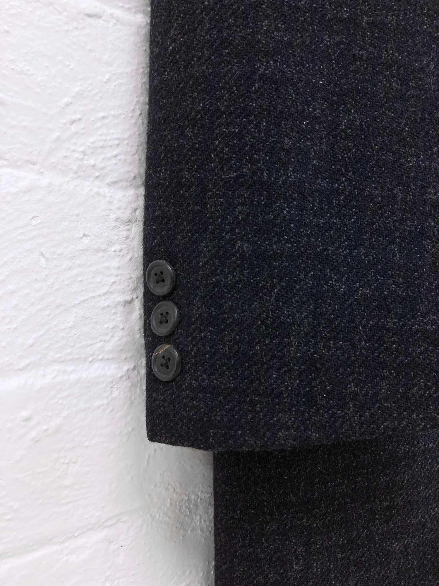 Y's for Men Yohji Yamamoto dark navy wool check coat and trouser suit - S M